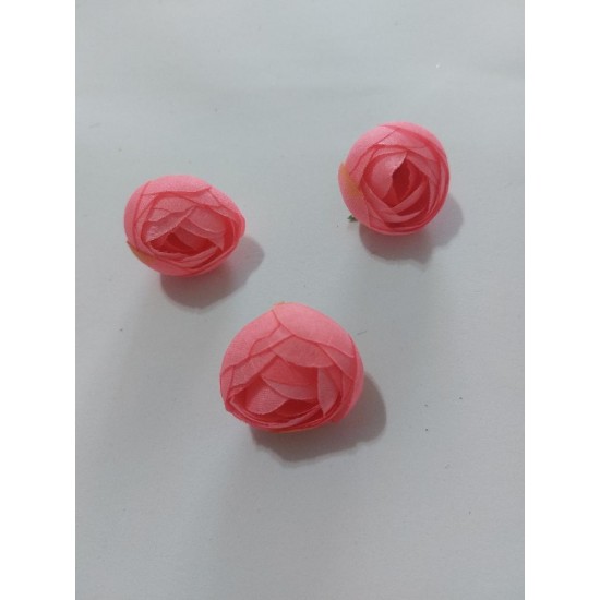 Головка чайной розы 3 см цв. ярко-розовый, цена за 1 шт